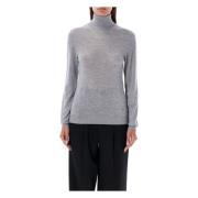 Grå Strik Højhalset Sweater AW24