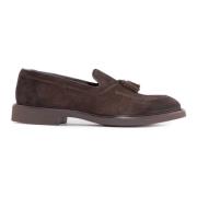 Brune Ruskind Loafers med Tassels