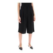 Flarede uld Bermuda shorts