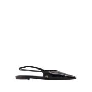 Sorte Slingback Flats - Kalveskind