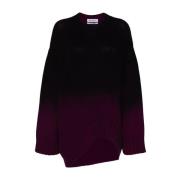 Mørk Lilla Ombré Uld Sweater