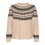 Ancient Scroll Jaquard Strik Pullover