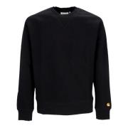 Sort/Guld Crewneck Sweatshirt Blød Pasform