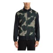 Camouflage Zip-Up Sweatshirt med Logo