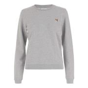 Bomuld Crew Neck Logo Sweatshirt Grå