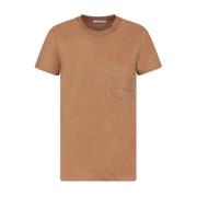 Broderet Logo T-shirt Kamelbrun