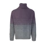 Lilla Sweater Høj Hals Bicolor Strik