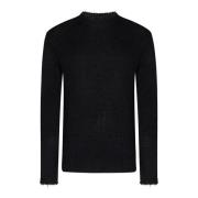 Sort Strikket Crewneck Sweater AW24