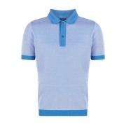 Hvid Strikket Polo Skjorte Casual Stil