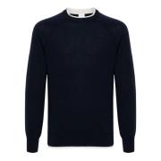 Blå Uldstrik Trøje Sweater