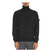 Turtleneck pullover med albue patches