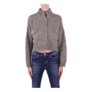 Antracit Cardigan Sweater med Front Logo