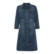 Denim Uniform Kjole Royal Navy Blue