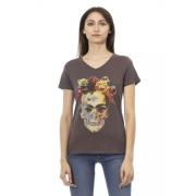 Elegant V-hals T-shirt med Frontprint