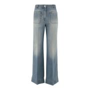 Tinted Blue Wash Stretch Denim Jeans