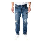 Mørkeblå Tapered Fit Jeans