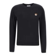 Sort Bomuld Crew Neck Sweatshirt