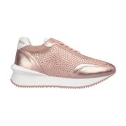 Skinnende læder platform sneakers