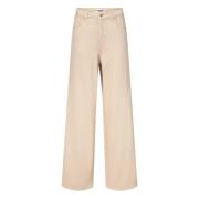 Beige Straight Leg Pants