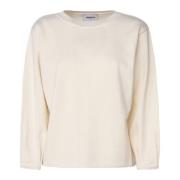 Creme Sweater Brede Ærmer Blød Pasform