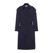 Dobbelt-Breasted Uld Trench Coat