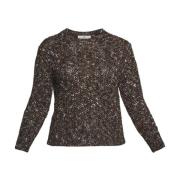 Farverig Kiwi Sweater med Rund Hals