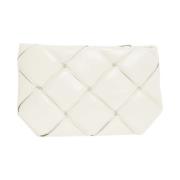 Hvid Intrecciato Clutch Taske