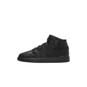 Triple Black Mid Top Sneakers