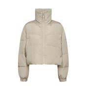 Crop Puffer Jakke Champagne