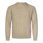 Beige Uld Kashmir Sweater Regular Fit