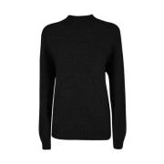 Broderet rund hals sweater