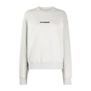 Hvid Sweater med Logo Print