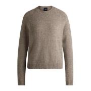 Elegant Crew Neck Sweater Lysegrå