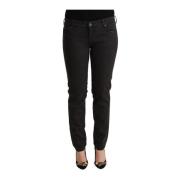 Sort Skinny Denim Lavtalje Jeans