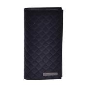 Black woven leather document holder