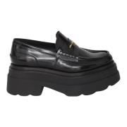 Sorte Loafersko med Chunky Platform