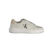 Hvide polyester sneakers med kontrastdetaljer