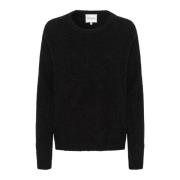 Sort Strik Pullover Sweater