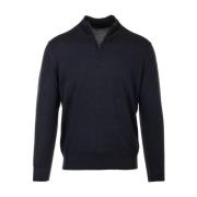 Blå Sweater Half Zip Stil