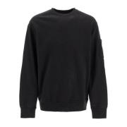 Børstet Bomuld Crewneck Sweatshirt