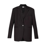 Klassisk Sort Blazer med Metal Logo