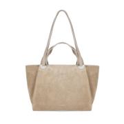 Beige Ruskind Skuldertaske