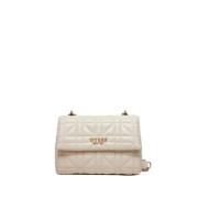 Elegant Beige Skuldertaske med Gyldne Detaljer