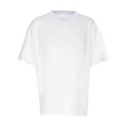 Hvid Bomuld Jersey Crew Neck T-shirt