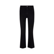 Højtaljet crop flare jeans