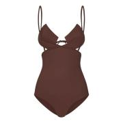 Brun Square Cup One-Piece Badetøj