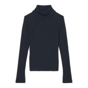 Ribstrikket turtleneck sweater slim