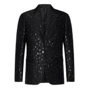 Leopard Jacquard Uld Blend Blazer