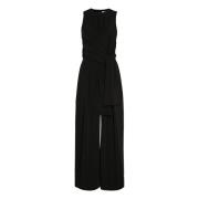 Elegant Sort Jumpsuit med Bælte