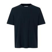 Rib-Strikket Crewneck T-shirt